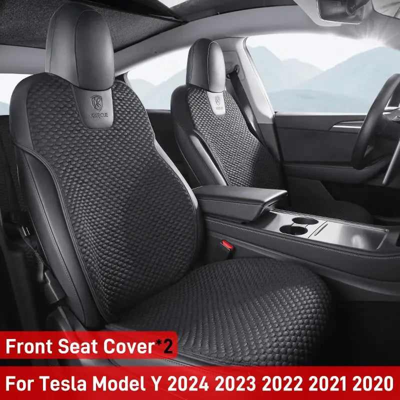 Karcle Car Seat Cushion For Tesla Model Y 2020-2024 5-Seat Ice Silk Car Seat Cover Breathable Summer Car Interior Accessories Car Mobile World