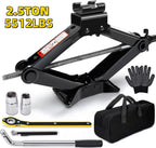 2.5 Ton Car Jack Kit Scissor Jack 5511 lbs Tire Jack Tool Universal Car Emergency Kit with Lug Wrench Tire Changing for Car SUV CM World