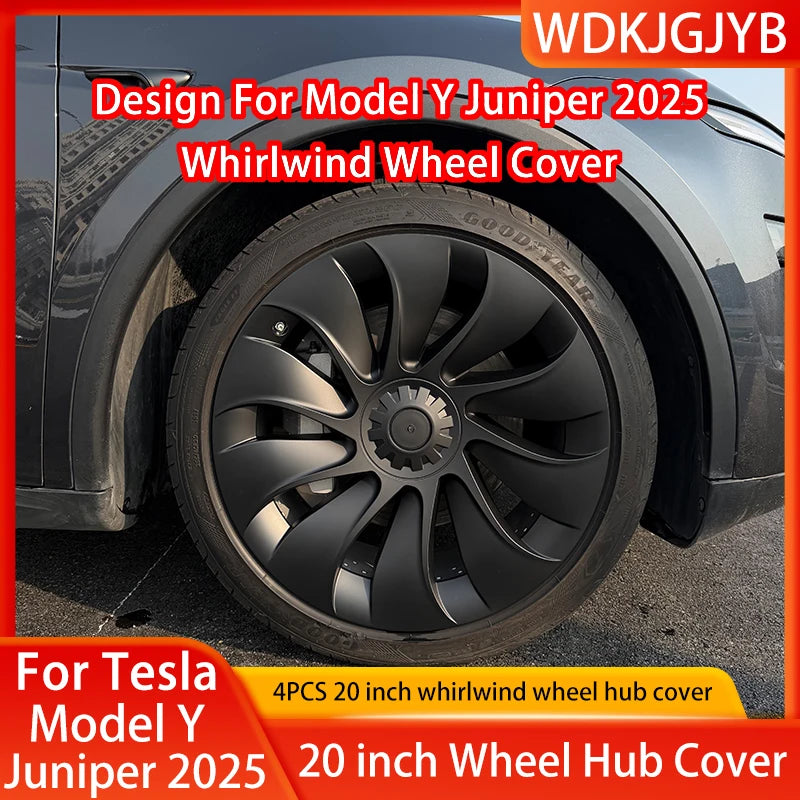 For Tesla Model Y Juniper 2025+ 4PCS Hub Cap Car Replacement Wheel Cap 20 Inch Performance Automobile Hubcap Cover Accessories CM World