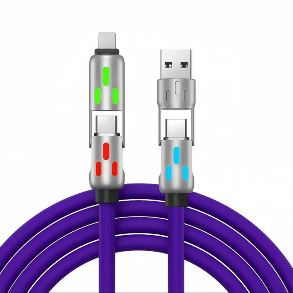 4-IN-1 240W USB Type C To USB C Cable PD Fast Charger Wire For iPhone 16 Pro Max 15 iPad Xiaomi Samsung Tablet 2M Data Cord