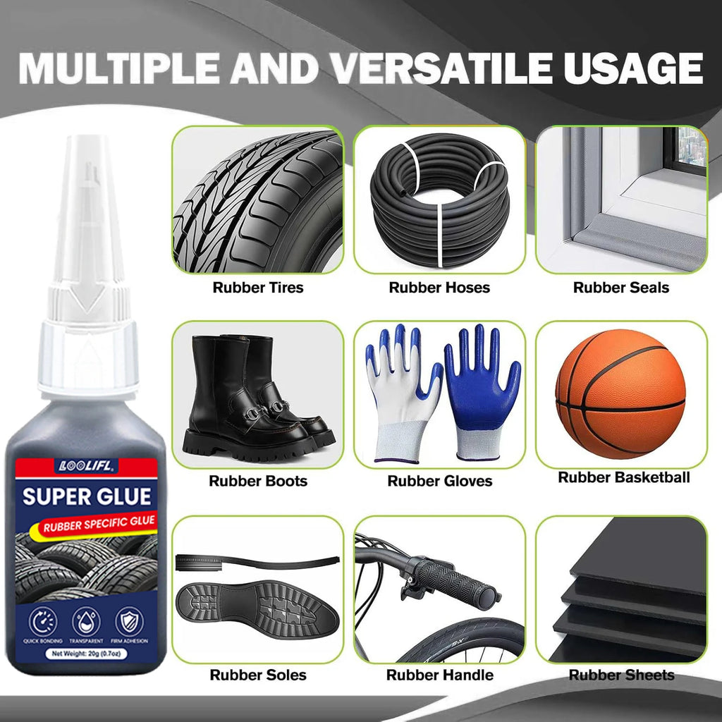 LOOLIFL-Tire repair adhesive, suitable for cars, motorcycles, bicycles, jeeps, off-road vehicles, trucks, tractors, 20ml, black CM World