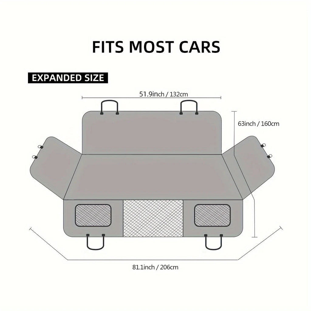 Hammock-Style Portable Back Seat Cover: Waterproof & Scratch-Proof Pet Car Seat Protector - Anti-Slip Fabric with Soft Padding CM World
