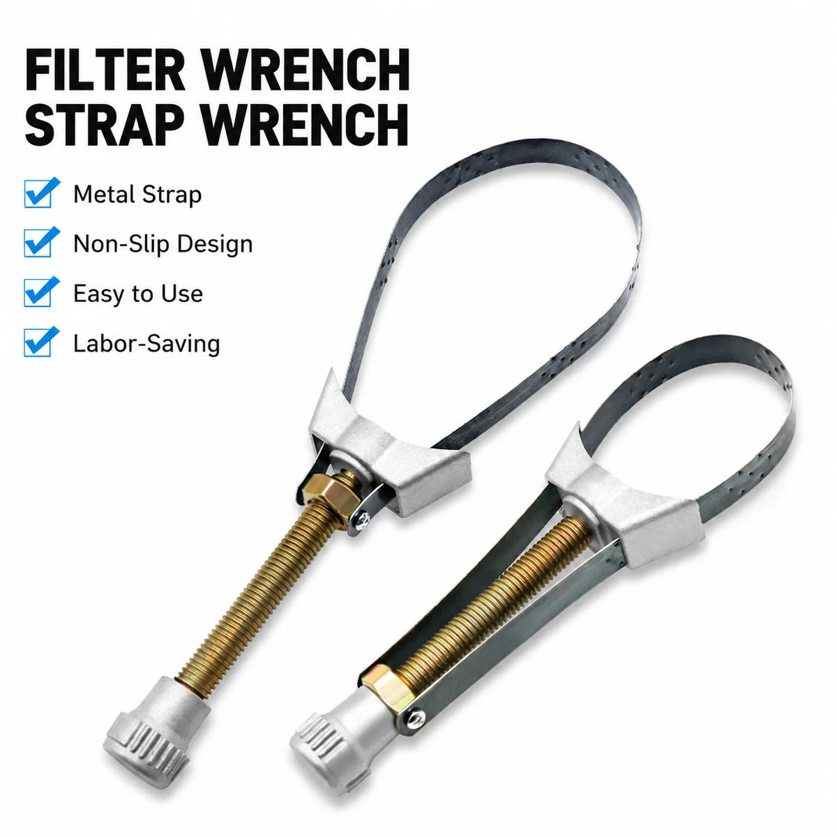 Adjustable Oil Filter Removal Wrench Universal Strap Type Tool for Car Truck Engine Filter Repair