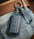 Genuine Cow Leather Car Remote Smart Key Fob Case Cover Bag Chain Holder Buttons Protector Keychain For Jaecoo 5 J5 EV 2025 2026