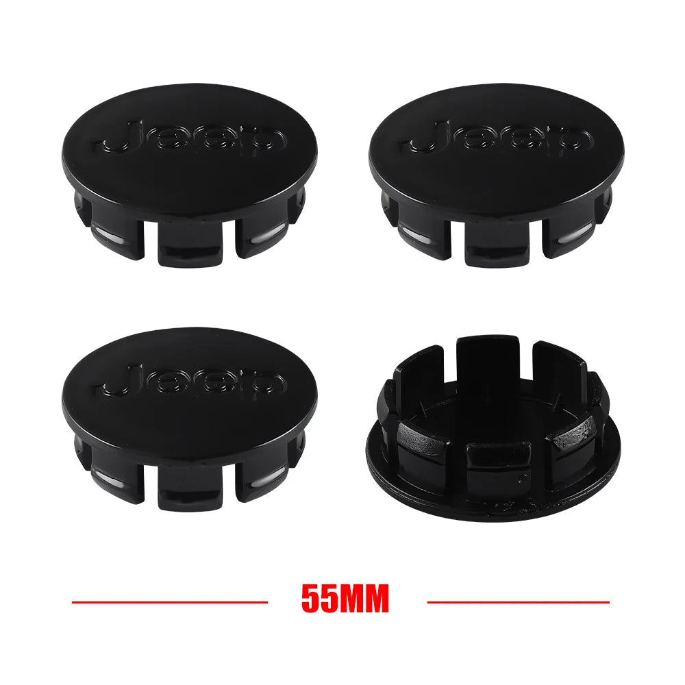 4Pcs 55/64MM Car Wheel Center Hub Cap Styling Accessories For Jeep Wrangler Renegade Compass Gladiator Cherokee JL Grand JK Patr CM World