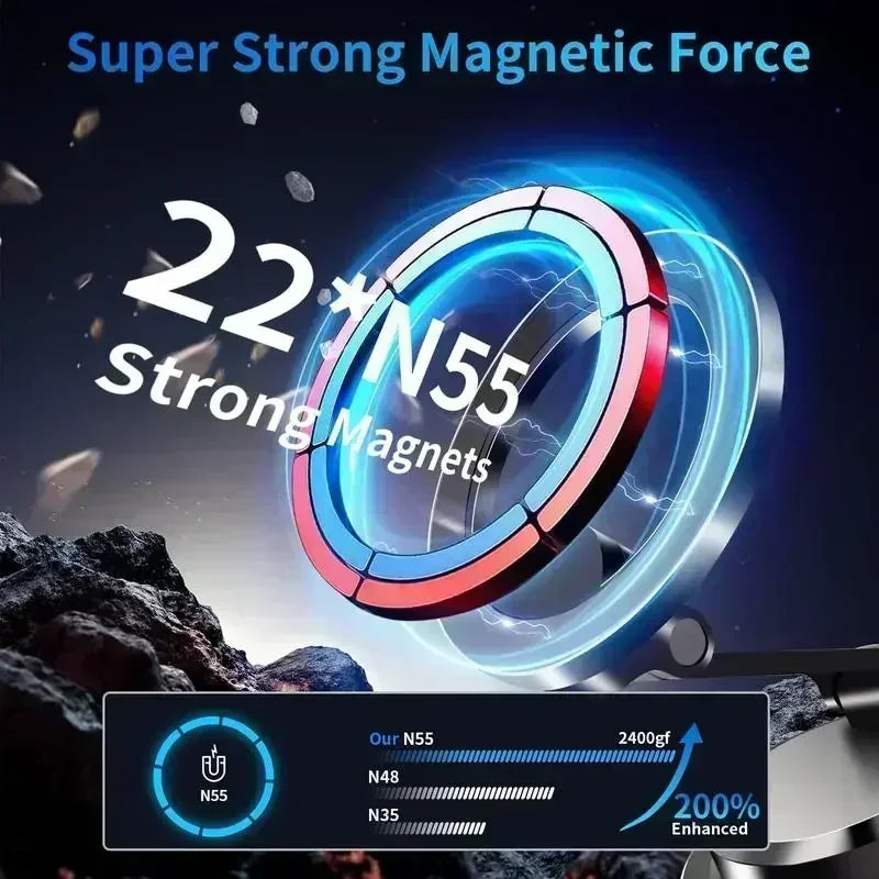 360° Foldable Magnetic Phone Mount! 2025 New Vacuum Suction Cup, Ultra-Strong Adsorption Alloy Bracket for Cars & Desktops CM World