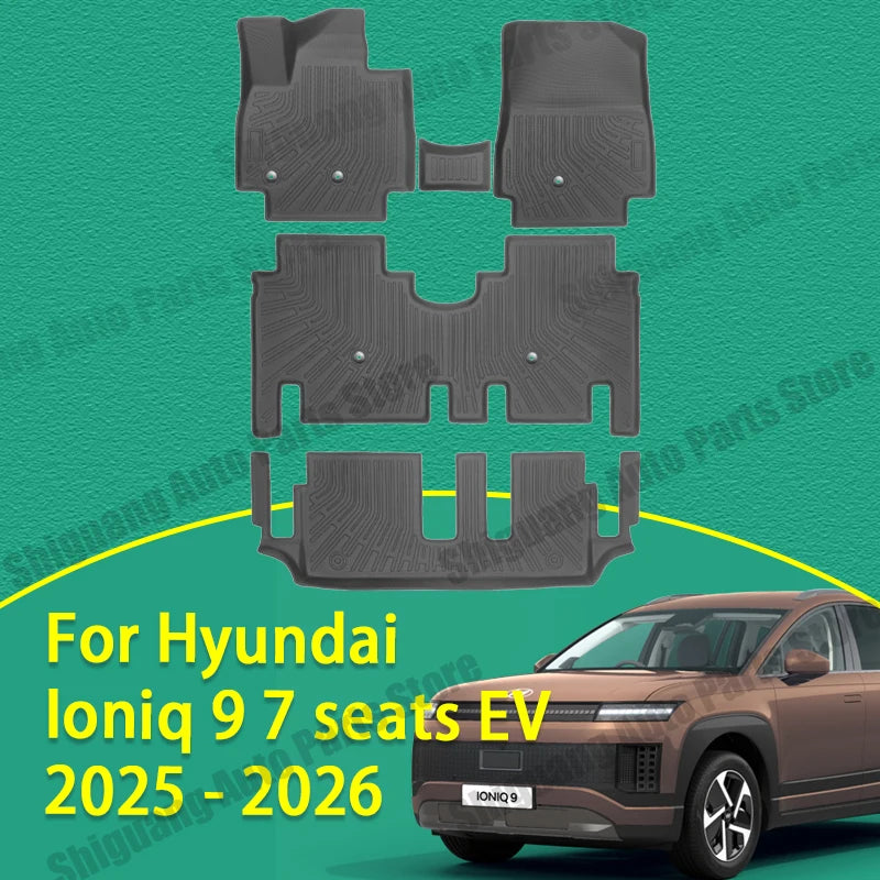 Front Rear Car TPE Floor Mats for Hyundai Ioniq 9 7 Seats EV 2025 - 2026 Backrest Cushion Trunk Mat Waterproof Accessories