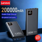 Lenovo 140W 500000mAh Ultra Capacity Power Bank Super Fast Charging CCC Portable Battery Charger For IPhone Samsung 2026 New Car Mobile World