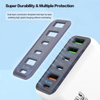 6 Ports USB C PD Charger 240W Quick Charge 3.0 Type C USB Phone Chargers Super Fast Charging Adapter For iPhone Samsung Xiaomi Car Mobile World