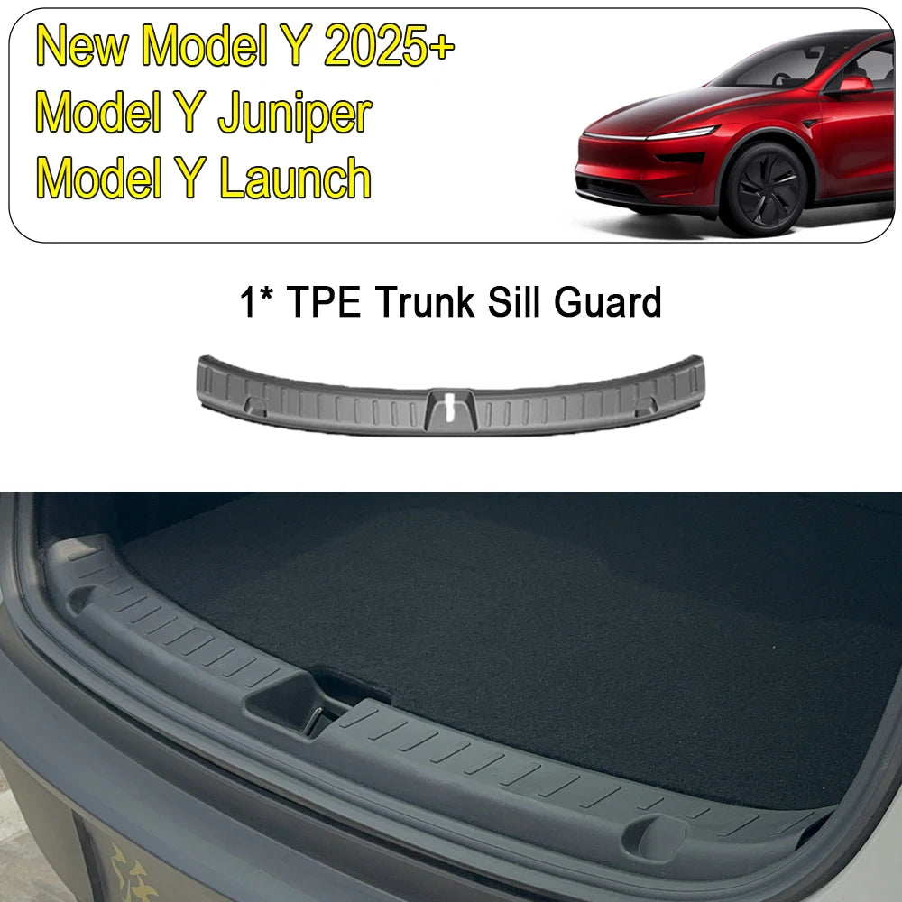 Rear Trunk Bumper Protector Guard For Tesla Model Y Juniper Launch Accessories 2025 Trunk Mat Threshold Sill Cover Pad Plate CM World