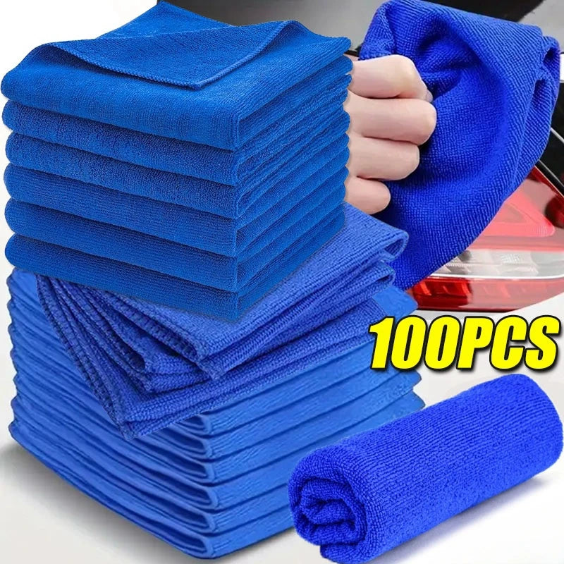 5/100PCS Microfiber Towels Car Wash Drying Cloth Towel Household Cleaning Cloths Auto Detailing Polishing Cloth Home Clean Tools CM World