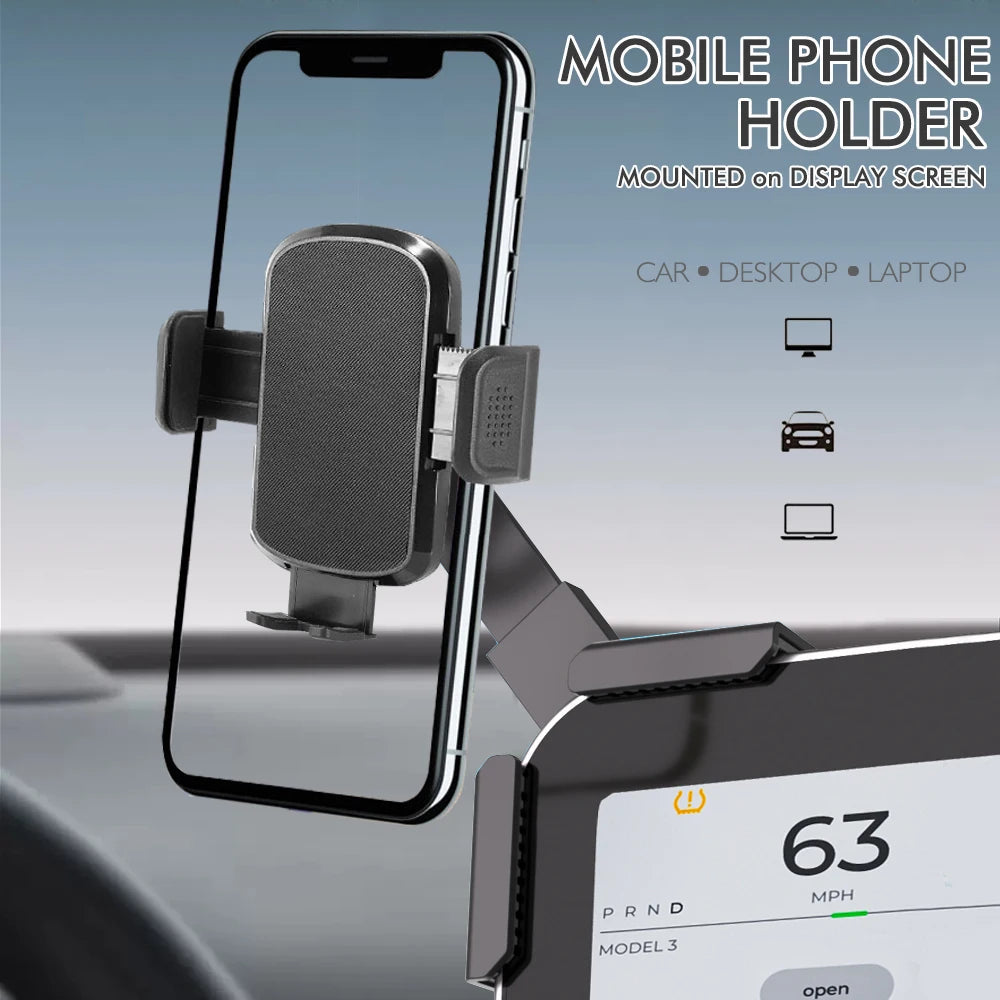 Car Mounted Display Screen Mobile Phone Holder 360 Degree Freely Rotation Foldable Mount Usded for Car Electric Vehicle CM World
