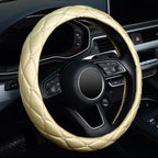 1pc Diamond Leather Shiny Universal Car Steering Wheel Cover 15 Inch - Black White