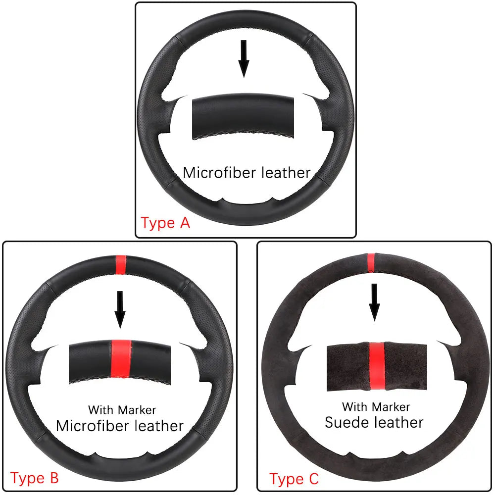 OEM Style For Suzuki Grand Vitara 2007 2008 2009 2010 2011 - 2013 Microfiber Leather Car Steering Wheel Cover Auto Accessories CM World