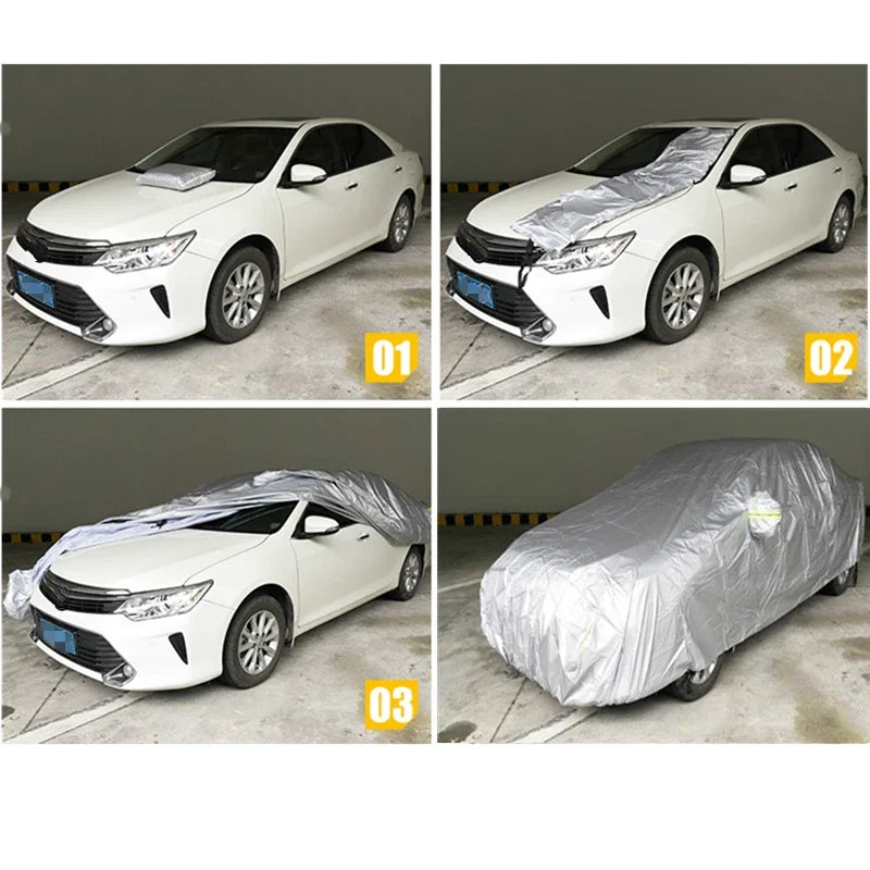 Universal Car Covers Size S/M/L/XL/XXL Indoor Outdoor Full Auot Cover Sun UV Snow Dust Resistant Protection Cover for Sedan SUV Car Mobile World