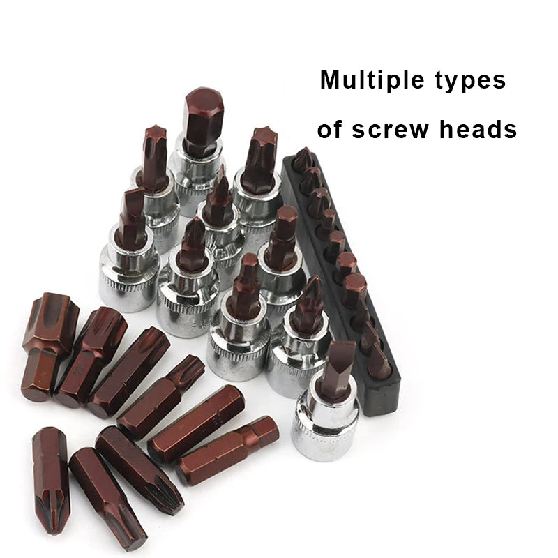 53 PCS Set of 1/4 Inch Socket Ratchet Wrench Set, Socket Drill Bit Extension Rod Automotive Repair with Case Car Repair Househol CM World