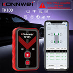 2026 KONNWEI TK100 Car Programable TPMS Sensors OBD Relearn Tool 433MHz315MHz Programing CELL PHONE Tire Pressure Monitor System CM World