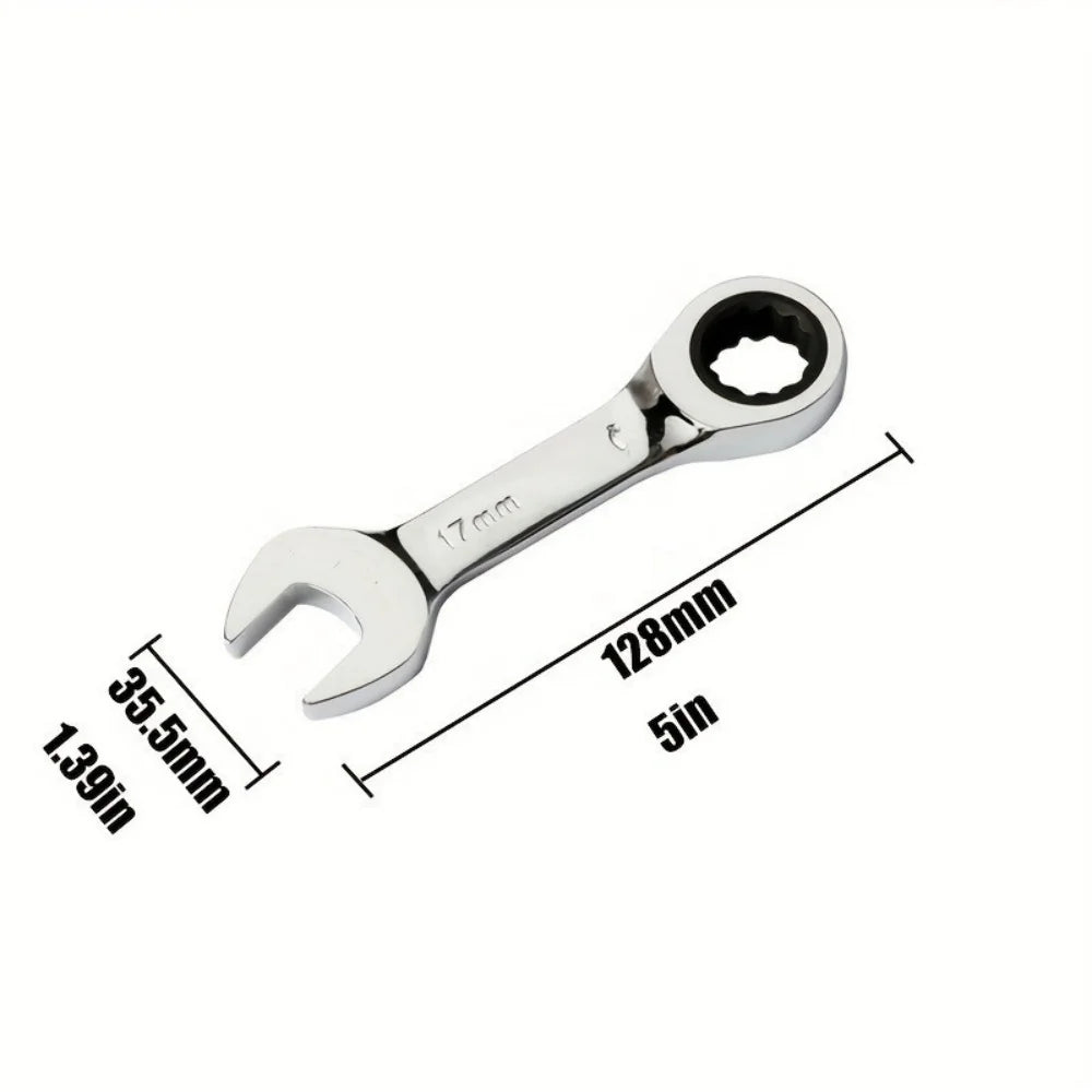 Mini Dual-purpose Ratchet Wrench Short Handle Labor-saving Ratchet Wrench Adjustable Auto Repair Hardware Ratchet Spanner Tool