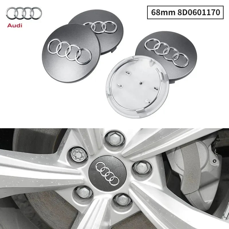 4Pcs 60MM 61MM 68MM 69MM Car Styling Wheel Center Cap Hub Covers 4B0601170 For Audi A3 A4 A5 A6 A7 A8 S4 S6 TT Accessories