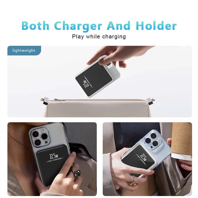 Lenovo 100000mAh  Magnetic Powerbank Magnetic Power Bank Wireless Fast Charger For iPhone Backup battery For Magsafe Car Mobile World
