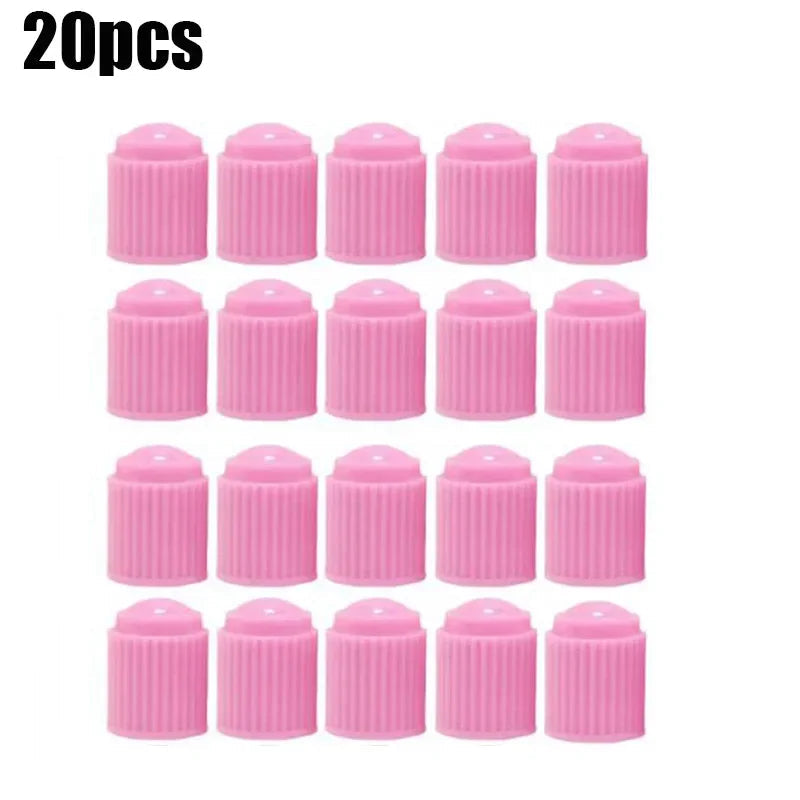 20Pcs Car Tire Tyre Valve Caps with O Rubber Ring Dust Covers Plastic Black Grey Red Stem Valve Caps for Cars Motorcycles Bike CM World