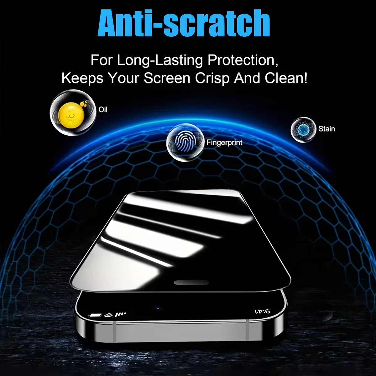 4pcs 360° Anti-Spy Tempered Glass Screen Protector, for Iphone 13/14/15/16/17 Series, Anti-Fingerprint, Anti-Scratch