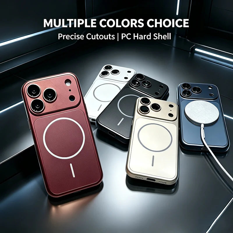 Instantly Change 18 Ultra Thin Metallic Paint Magnetic Case For iPhone 18 17 16 15 14 13 Pro Max Lens Protect For Magsafe Cover