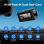 4K Dash Cam Front and Rear KAWA D11 WiFi Camera Car DVR GPS Video Recorder AI-ISP Color Night Vision Motion Detect Auto Dashcam Car Mobile World