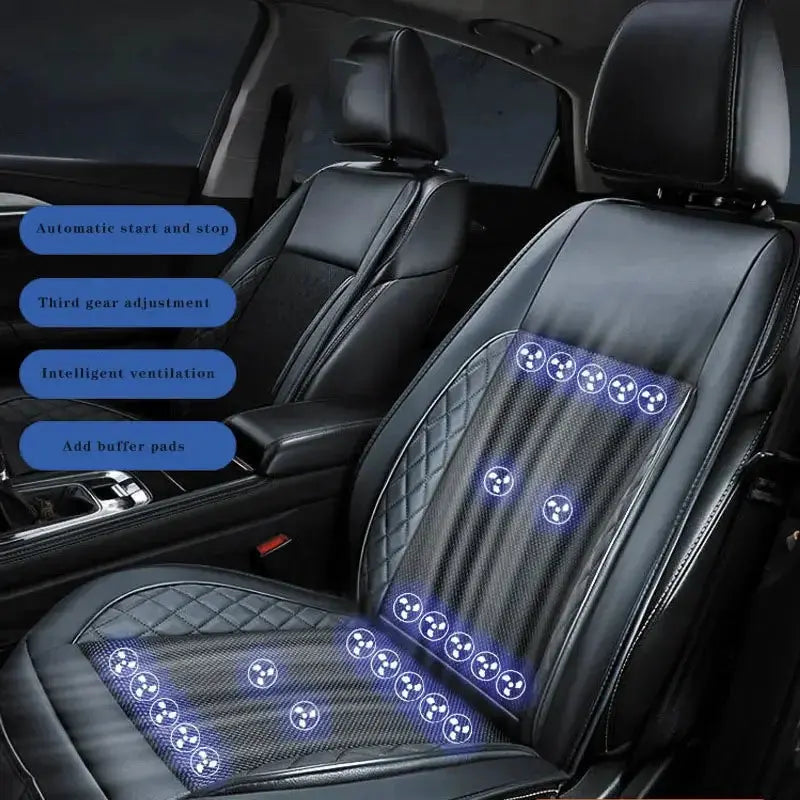 DC12/24V Car Summer Cool Air Seat Cushion Quick Blow Ventilation Refrigerated Seat Cover With Massagers Pat Mat Car Mobile World