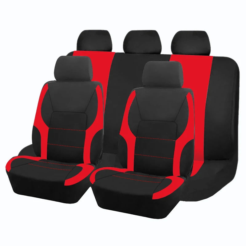 AUTO PLUS Sports Universal Polyester Car Seat Cover Set Fit Most Car Plain Fabric Bicolor Stylish Car Accessories Seat Protector CM World