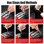 Auto Bike Tire Repair Car Tire Repair Tool Tyre Repair Kit Studding Tool Set 45 PCS Motorcycle Car Accessories Puncture Plug Set CM World