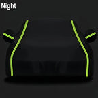 Universal Car Covers With Reflective Strip Fit For Audi Mercedes Benz Volkswagen Mazda And So On Black Car Cover Dust-proof Snow Car Mobile World