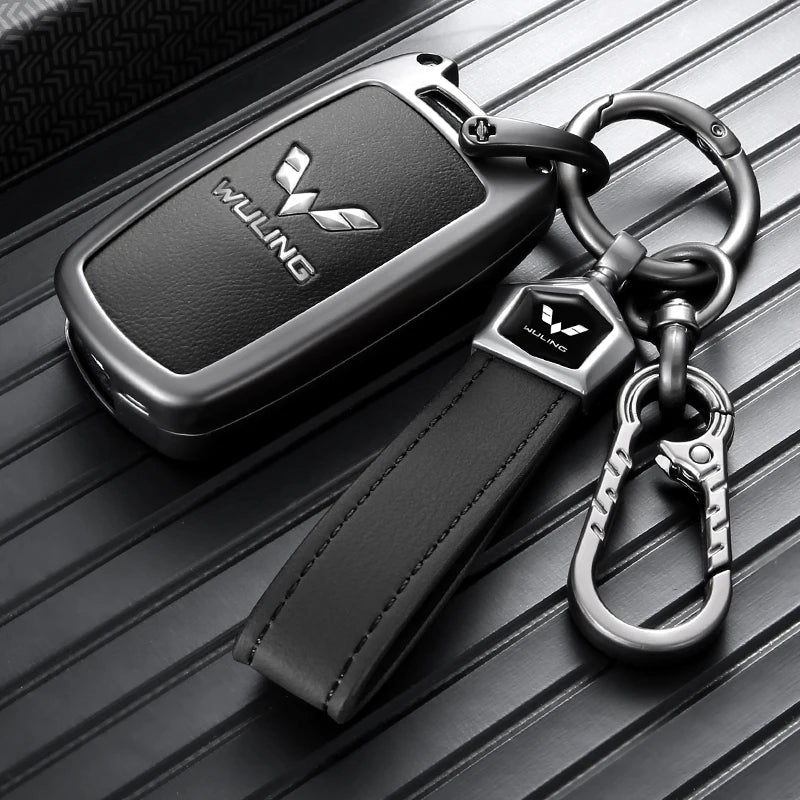 Luxury Zinc Alloy Car Key Fob Cover for Wuling Hongguang S, Anti‑Drop Scratch‑Resistant Protective Key Shell Case With Keychain
