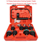 14 Pcs Universal Radiator Pressure Tester Kit, Cooler Pressure Tester Kit, Car Motorcycle Truck Cooling System CM World