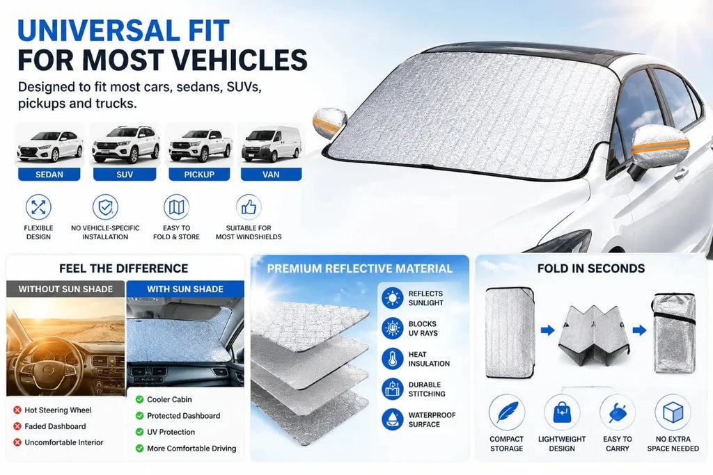 Winter Car Windshield Snow Guard, Outdoor Snow Protection Car Cover for Winter and Summer Sunshade, Easy to Install Car Mobile World