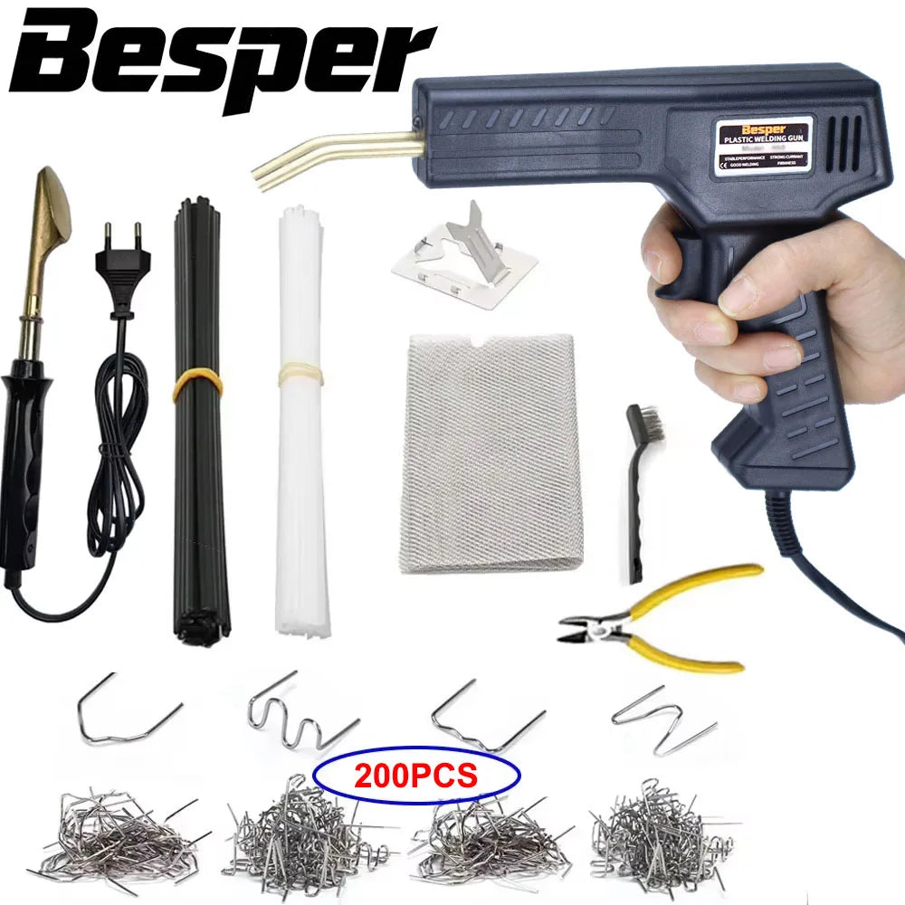 50W Plastic Welder 1000-200PCS Hot Stapler Plastic Repair Kit, Plastic Bumper Soldering Iron 2-in-1 For Car Bumper Crack Repair CM World
