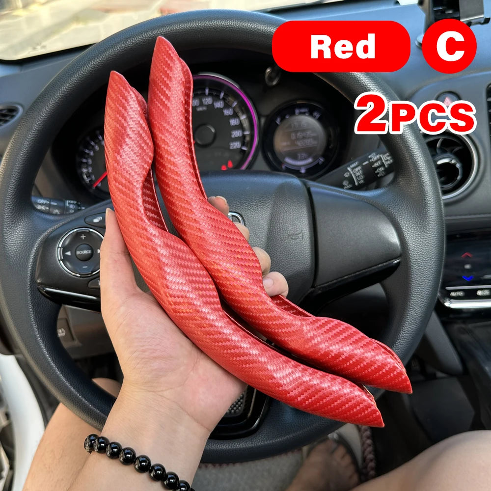 2PCS Universal Car Steering Wheel Booster Leathert Cover Non-Slip Auto Interior Steer Protector interior Decoration Accessories CM World