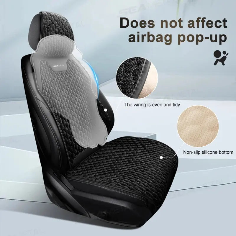 SEAMETAL Four Seasons Car Seat Cover Front Rear Car Seat Cushion Airbag Compatible Seat Protector Breathable Car Accessories Car Mobile World