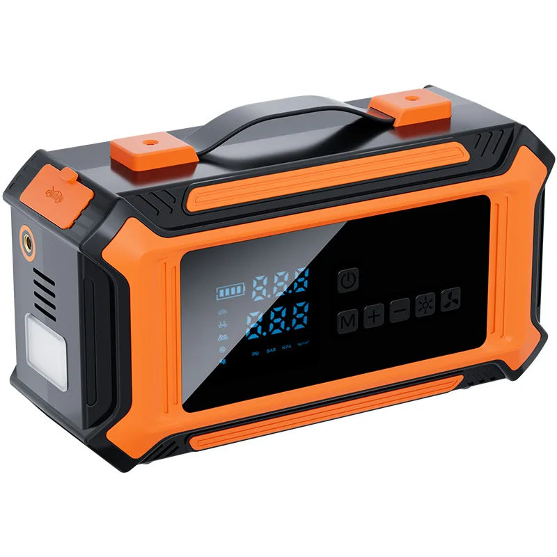 12V Multifunctional Car Jump Starter, Portable Wireless Air Compressor Tire Inflator, Auto Emergency Power Bank