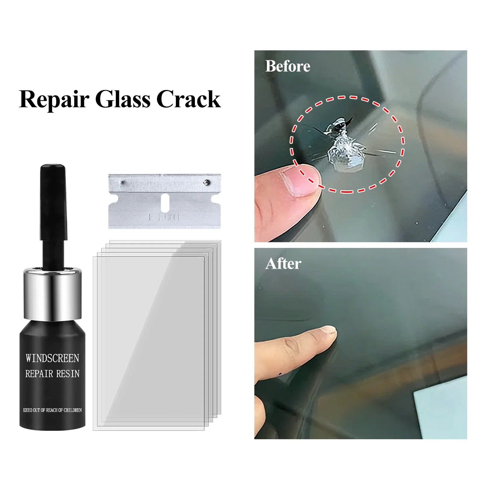 Car Glass Repair Window Cracks Gone Kit Remove Scratch Automobile Truck Motorcycles Broken Repair Windscreen Crack Recovery Set CM World