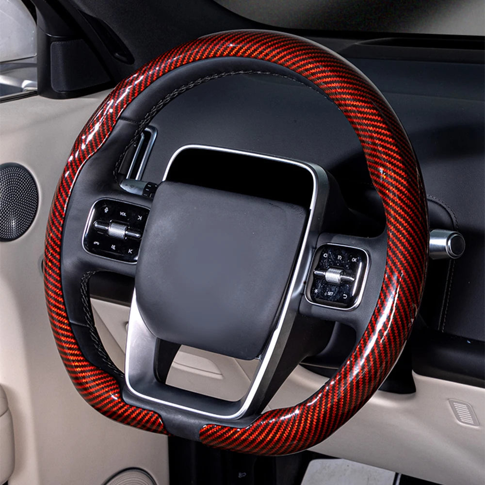 Steering Size 36-38cm Universal Non-slip D-shaped Round Breathable Car Steering Wheel Cover Protector Suitable Auto Accessories CM World