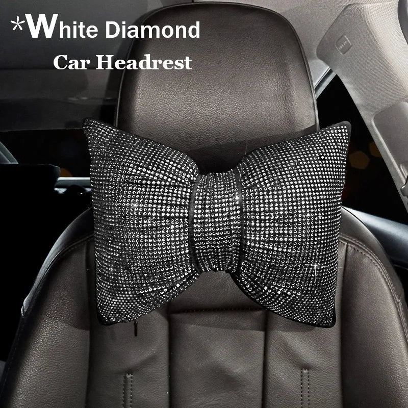 Universal Crystal Rhinestone White Diamond Car Interior Seat Covers Cushion Decoration For Women Ladies Gifts Auto Accessories CM World