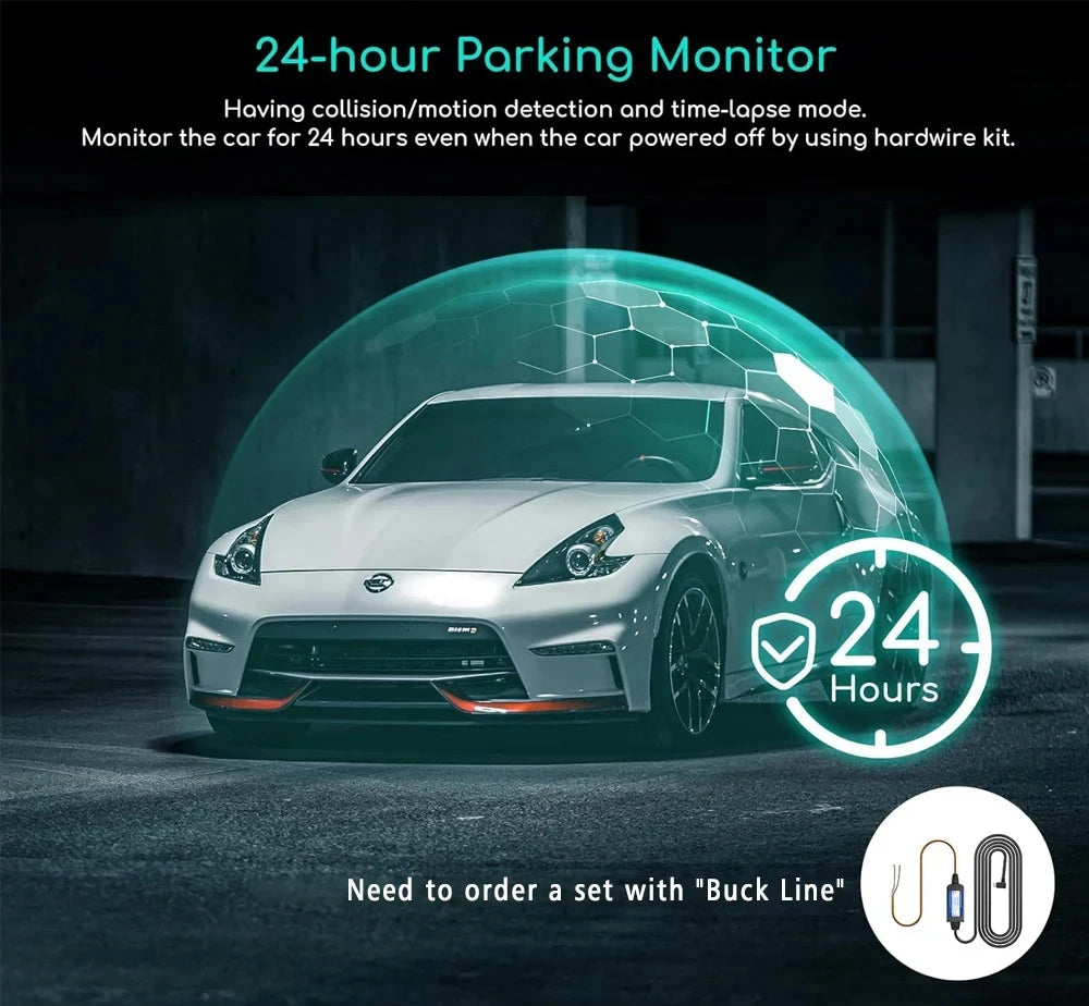 3 Channel Mirror Dash Cam with Front 4K in-Cabin & Rear 1080P Cameras Enhanced Night Vision G-Sensor & Parking Monitor WIFI GPS Car Mobile World