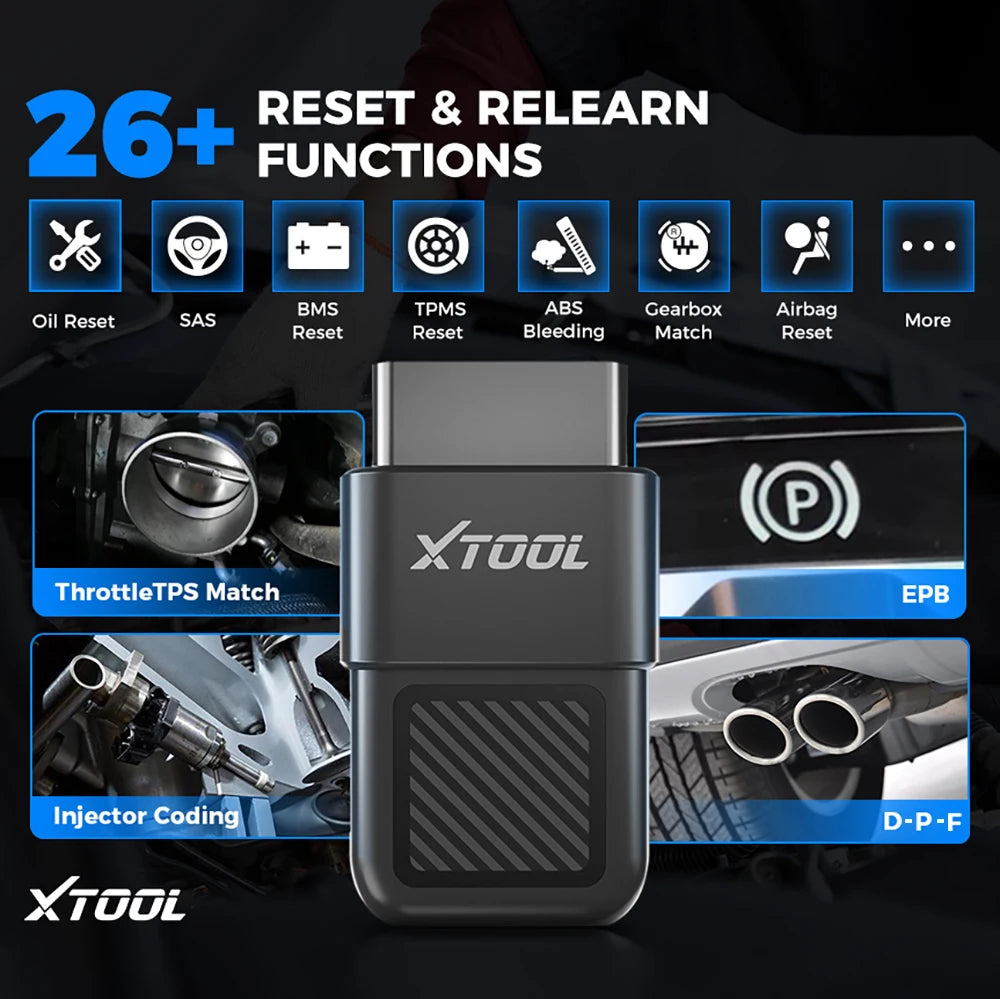 XTOOL A30X Bluetooth Scanner With Extension cable Bi-directional OBD2 Code Reader 26+ Function Over 5000 Car Free Update PK A30M