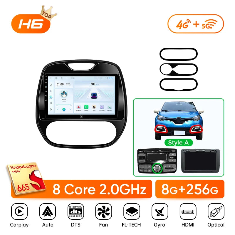 Ainavi Android 13 Car Radio For Renault Captur CLIO Samsung QM3 2014 - 2020 Kaptur Car Multimedia Wireless Carplay Android Auto CM World