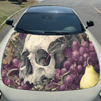 Mysterious Skull & Fruits Car Hood Stickers - Self-Adhesive, Waterproof and Durable Vinyl Wrap, Decorate And Protect Your Car, F