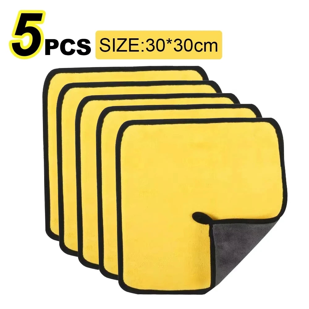Car Wash Microfiber Towel 30x30/60CM Car Cleaning Drying Cloth Hemming Car Care Cloth Detailing Car Wash Towel CM World
