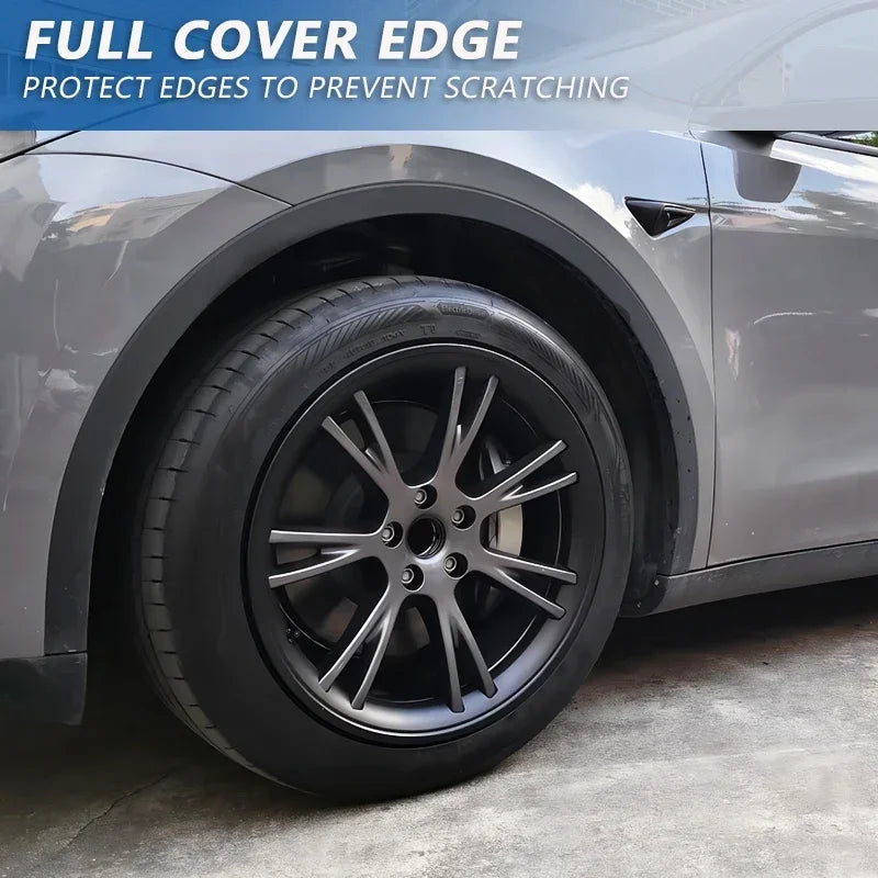 4PCS For Tesla Model Y 19 Inch Rim Wheel Hub Protection Patch Protector Hubcaps Parts Automobile Cover Cap Accessories 2019-2024