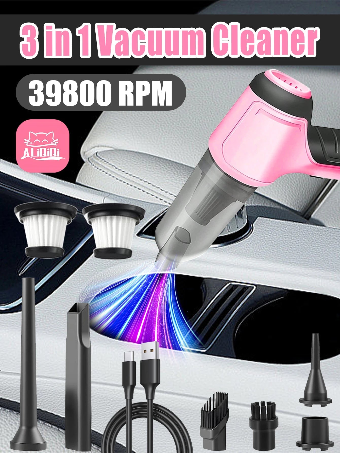 Car Vacuum Cleaner Powerful Wireless car vacuum cleaner 99000PA Strong Suction Handheld Wireless Vehicle Vacuum Cleaner for Car CM World