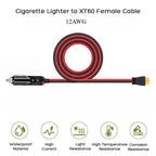 1-5m 12V 24V Cigarette Lighter Socket to XT60 Female Cable Adapter for Oukitel Allpowers R600 Anker Solix Portable Power Station